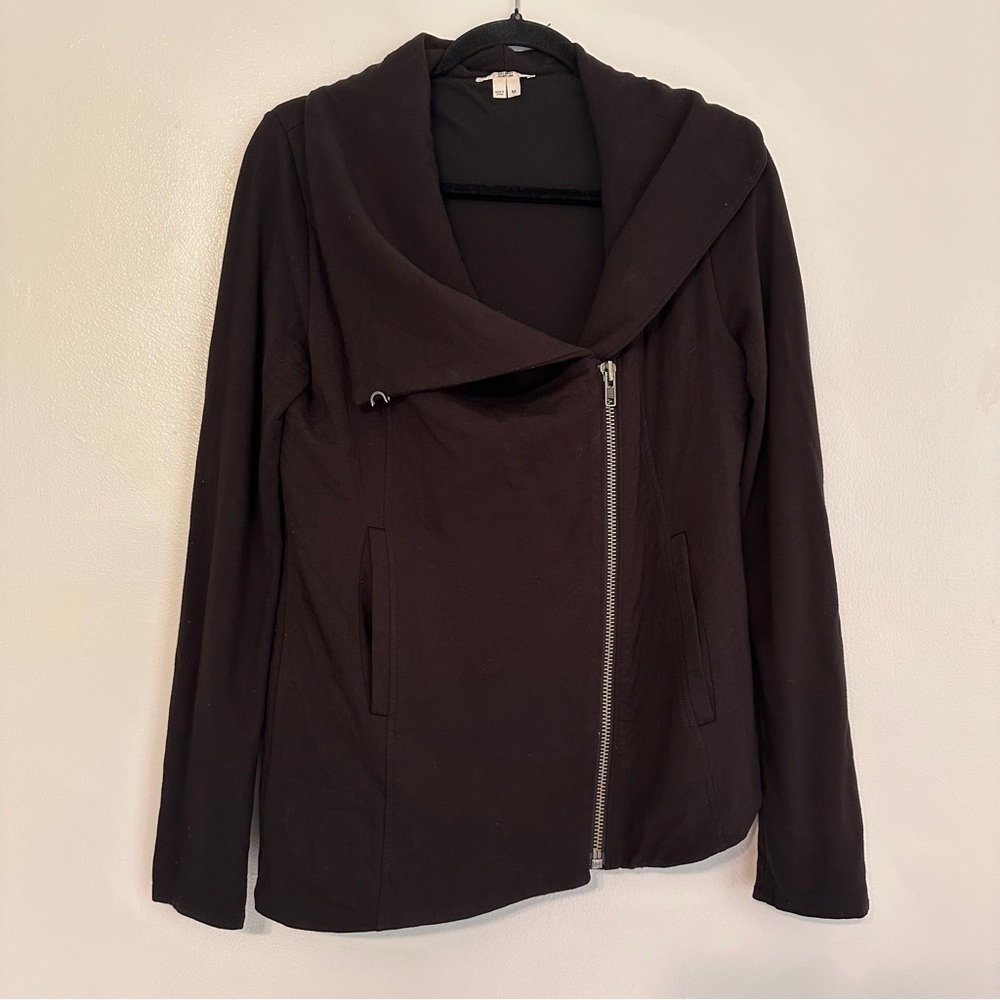 Helmut Lang Asymmetric Modal Moto Zip Jacket size Medium Black